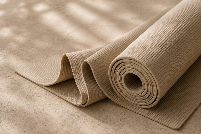 Rolled yoga mat